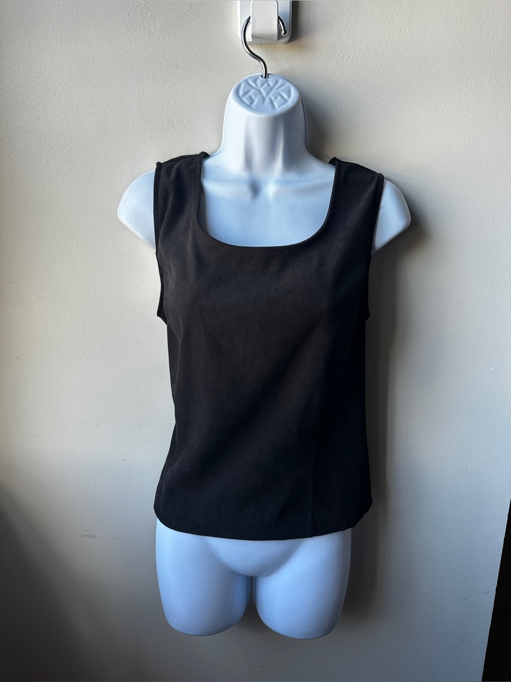 Sag Harbor Black Sleeveless Scoop Neck Textured Top Womens M/L